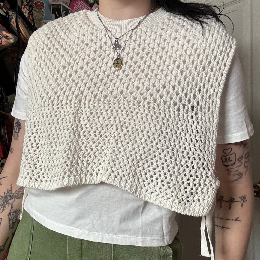 NWOT ZARA KNIT OVER TOP TEE SMALL